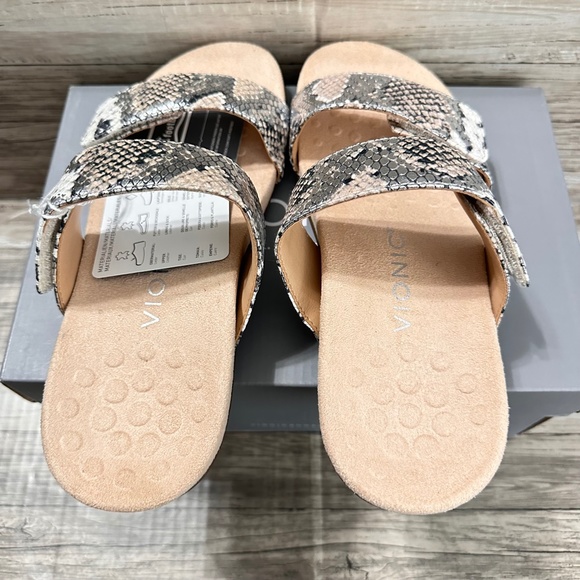 Vionic Randi II Womens Size 6 Boa Silver Metallic Leather Comfort Sandals Slides - Picture 4 of 6